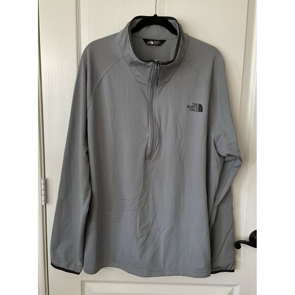 The North Face Sweatshirt Mens XXL 2X Gray Fleece 1/4 Zip Sweater Pullover Logo - Picture 1 of 13